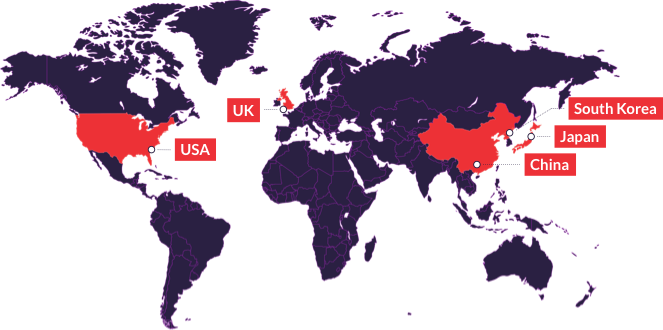 Map of Australia's key trading partners